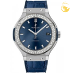 HUBLOT CLASSIC FUSION NAVY 42MM BEZEL DIAMOND